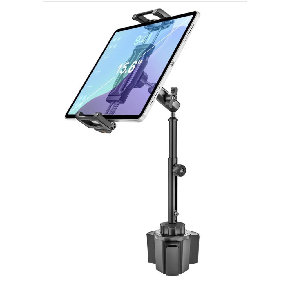 Woleyi Cup Holder Car Tablet Mount – 16" Adjustable, Heavy Duty